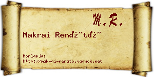 Makrai Renátó névjegykártya